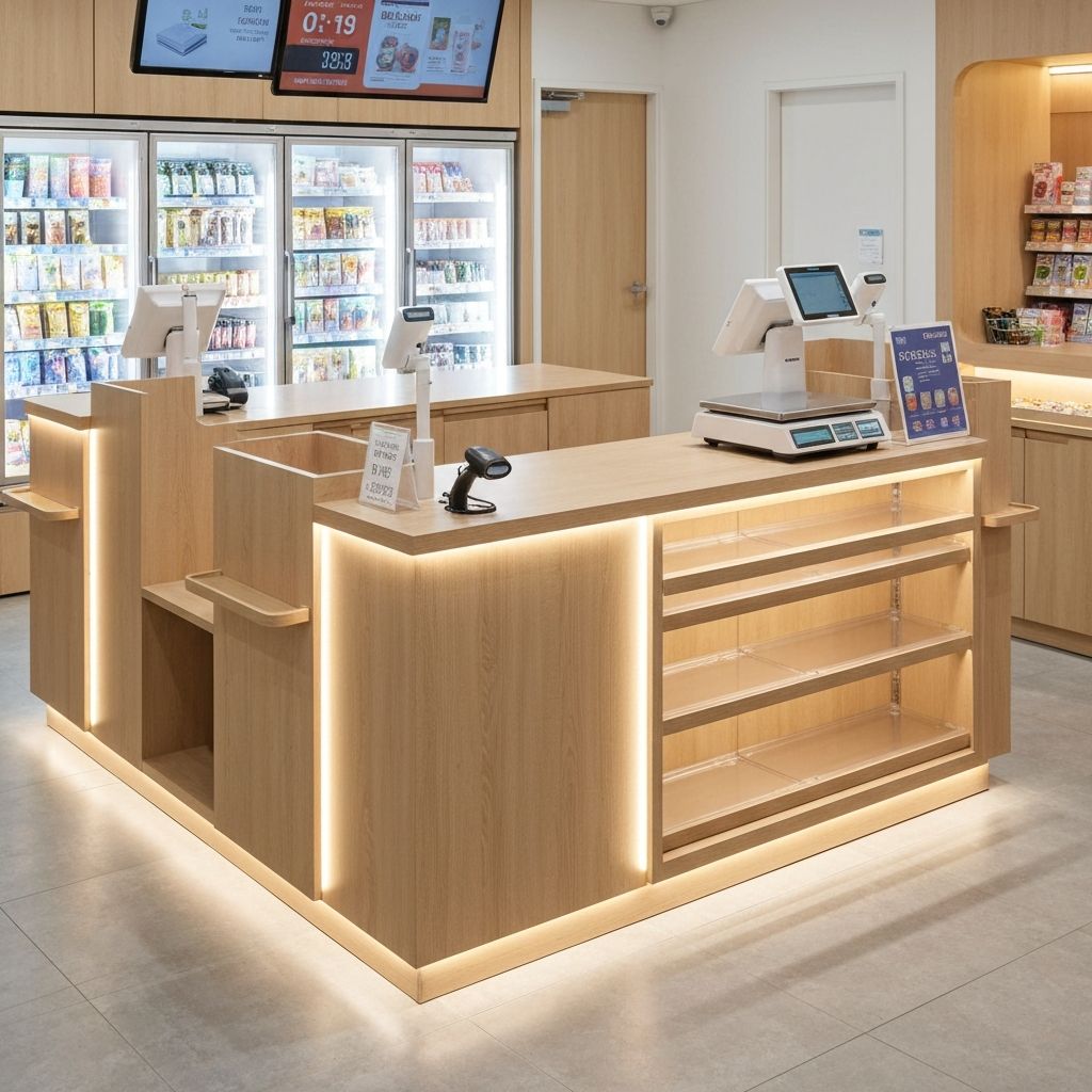 Modern retail checkout counter
